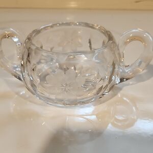 Elegant Clear Glass Floral Bowl
